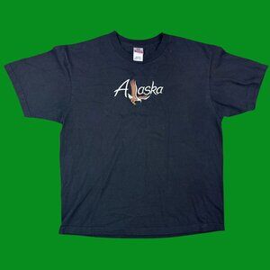 VTG Alaska Heavy Duty Intex embrodied American Eagle Logo Graphic T